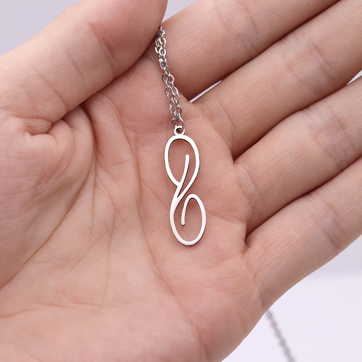 Initial S Drop Necklace, Personalized Monogram Gift